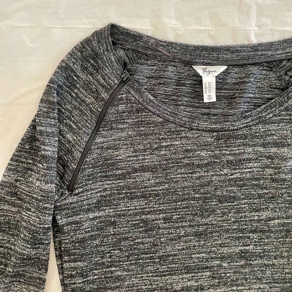 Thyme Maternity long sleeve nursing tunic, dark grey, Size S - Picture 3 of 5